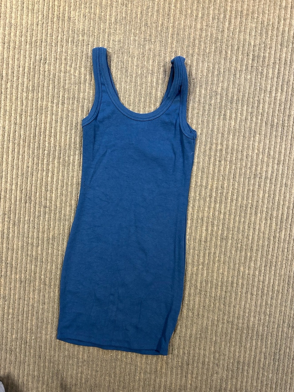 Fashion Nova Blue Ribbed Tank Dress Mini